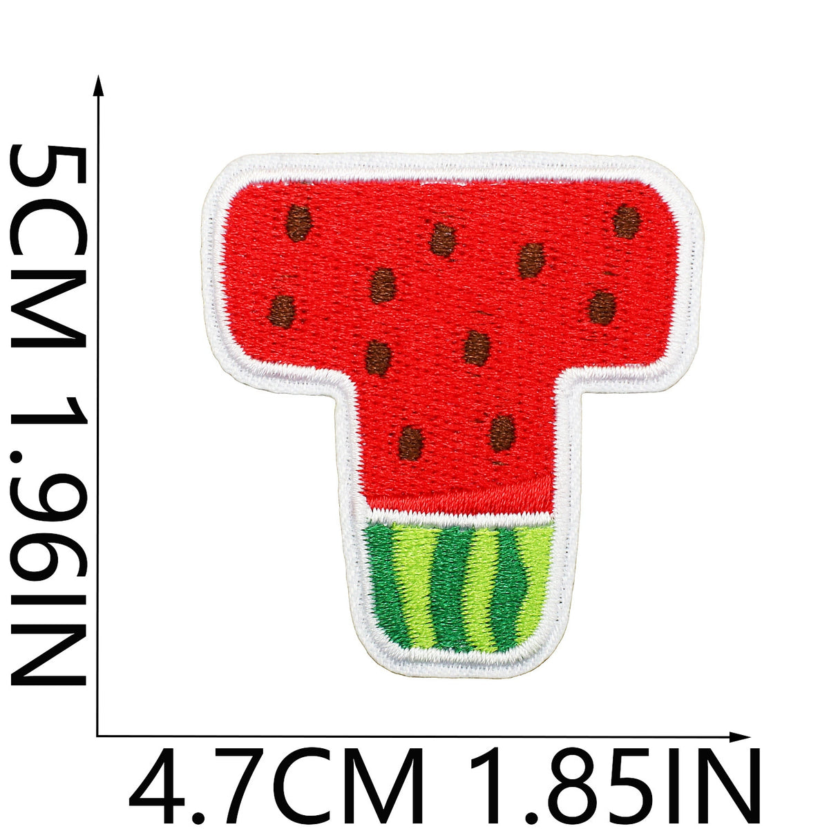Watermelon Alphabet Embroidery Patches Iron On Cartoon Letter Applique for Kids Clothes Backpack DIY Decoration