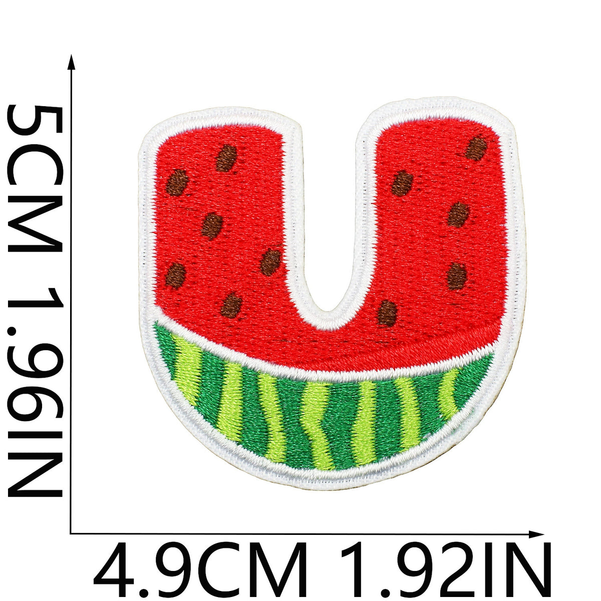 Watermelon Alphabet Embroidery Patches Iron On Cartoon Letter Applique for Kids Clothes Backpack DIY Decoration