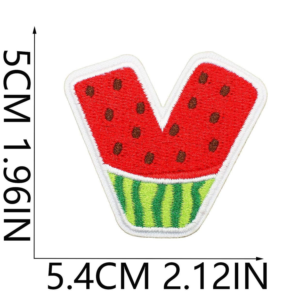 Watermelon Alphabet Embroidery Patches Iron On Cartoon Letter Applique for Kids Clothes Backpack DIY Decoration
