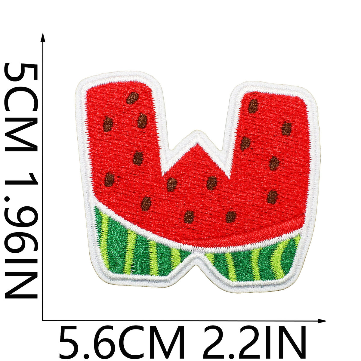 Watermelon Alphabet Embroidery Patches Iron On Cartoon Letter Applique for Kids Clothes Backpack DIY Decoration
