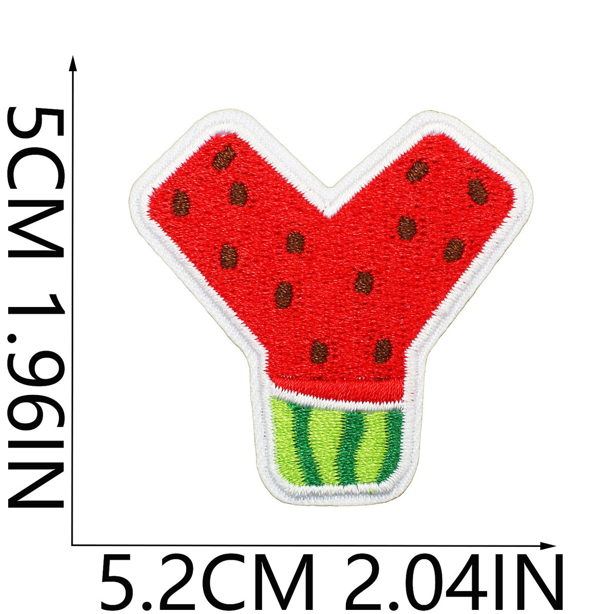 Watermelon Alphabet Embroidery Patches Iron On Cartoon Letter Applique for Kids Clothes Backpack DIY Decoration