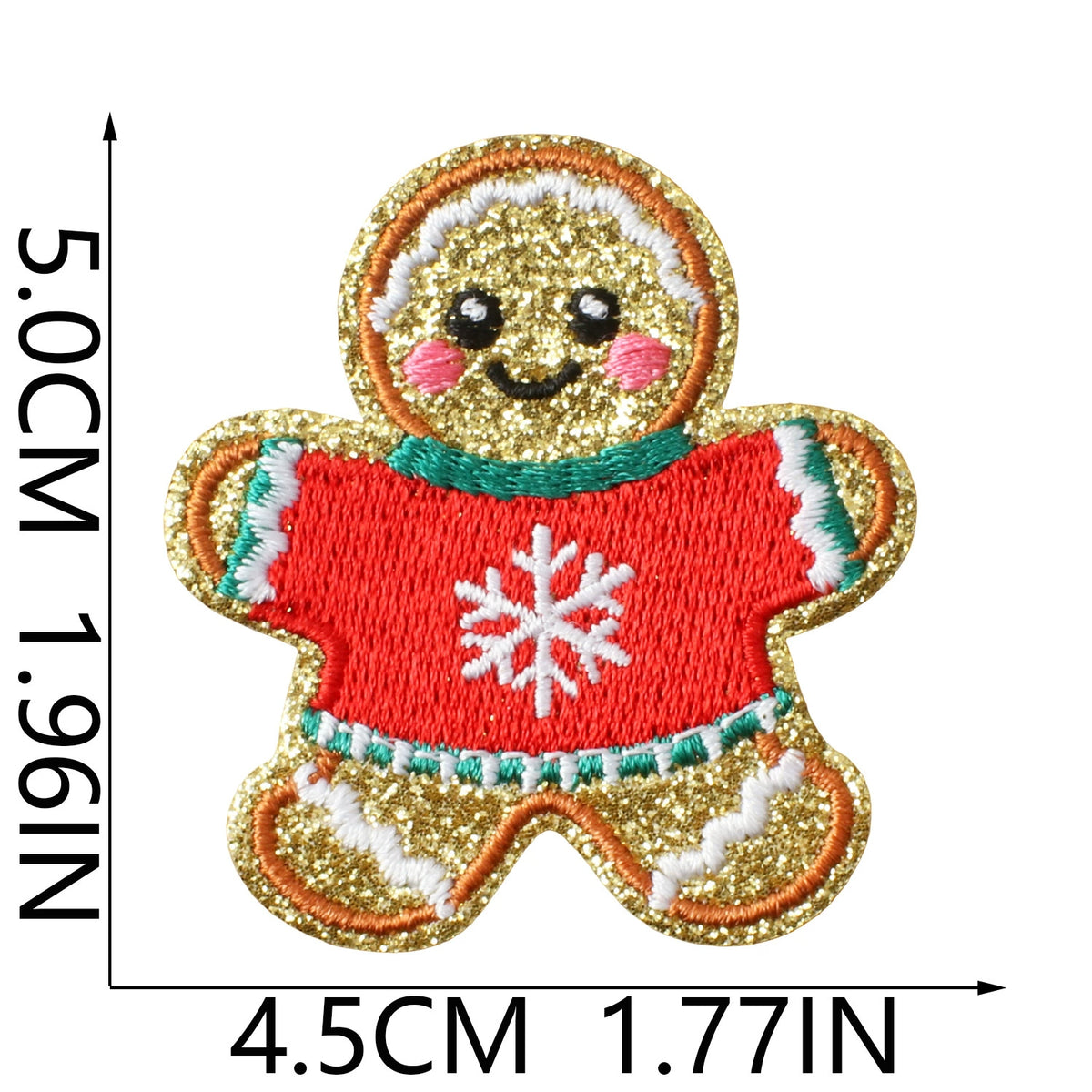 Christmas Elements Embroidered Patch Set (Gingerbread Man Designs)