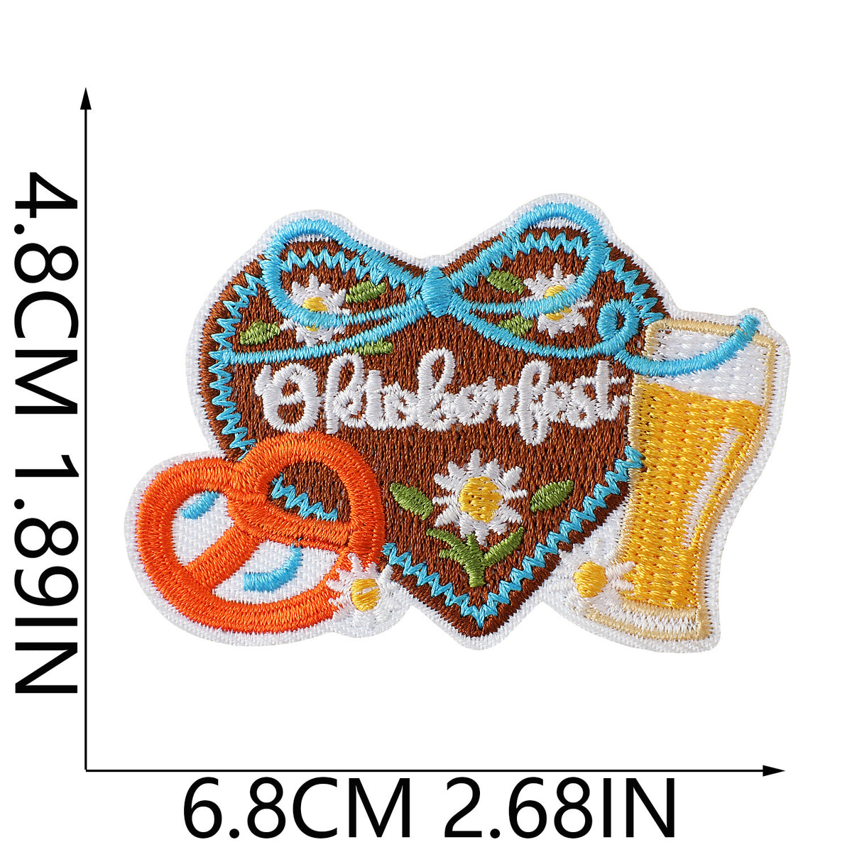 Oktoberfest Beer Mug Embroidered Iron-On Patch