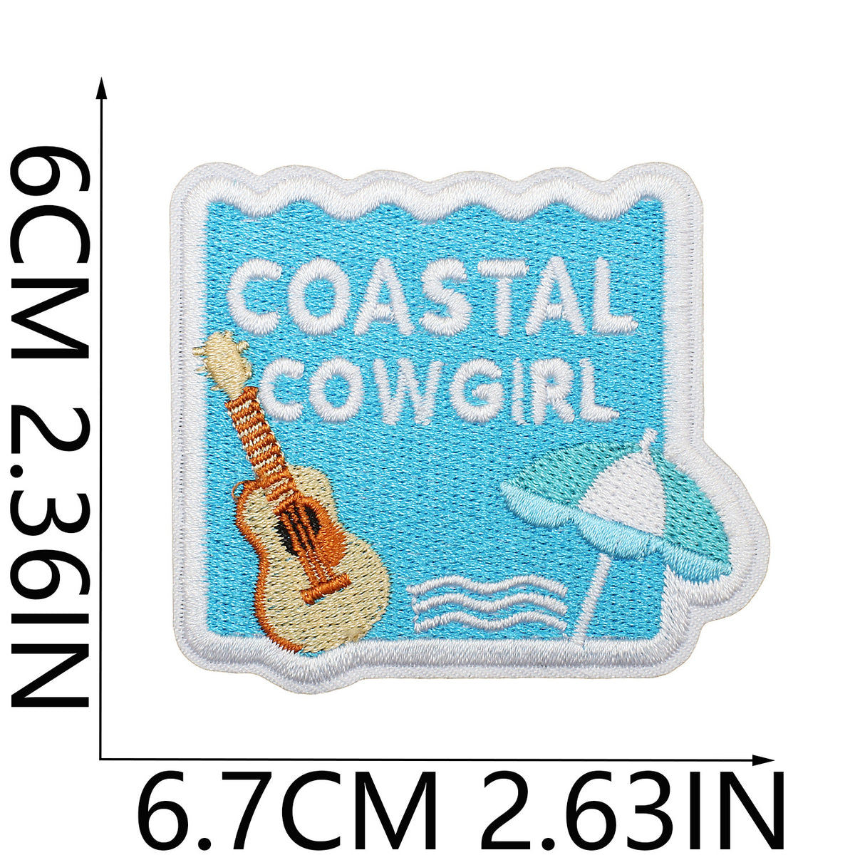 Pearl Seashell Cowgirl Embroidered Iron-On Patch