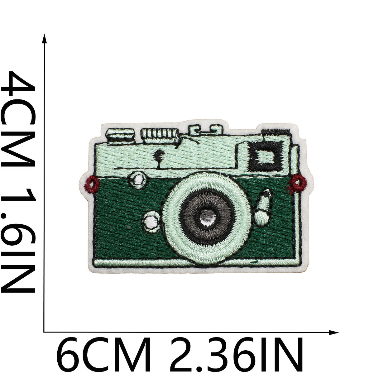 Green Fairy Embroidered Camera Iron-On Patch