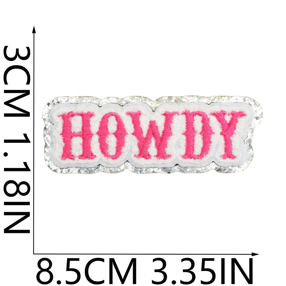 Glitter Floral Cowboy Hat Embroidered Iron-On Patch