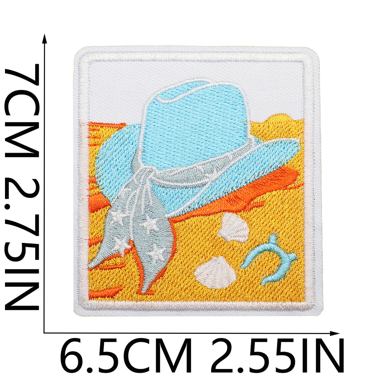 Pearl Seashell Cowgirl Embroidered Iron-On Patch