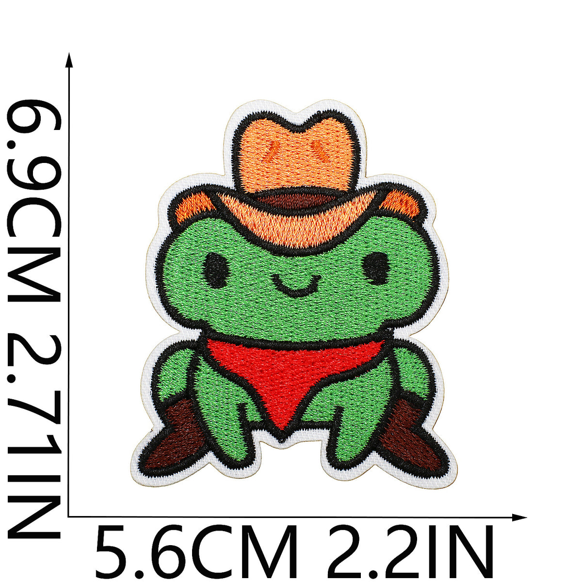 Cute Cartoon Frog Embroidered Iron-On Patch