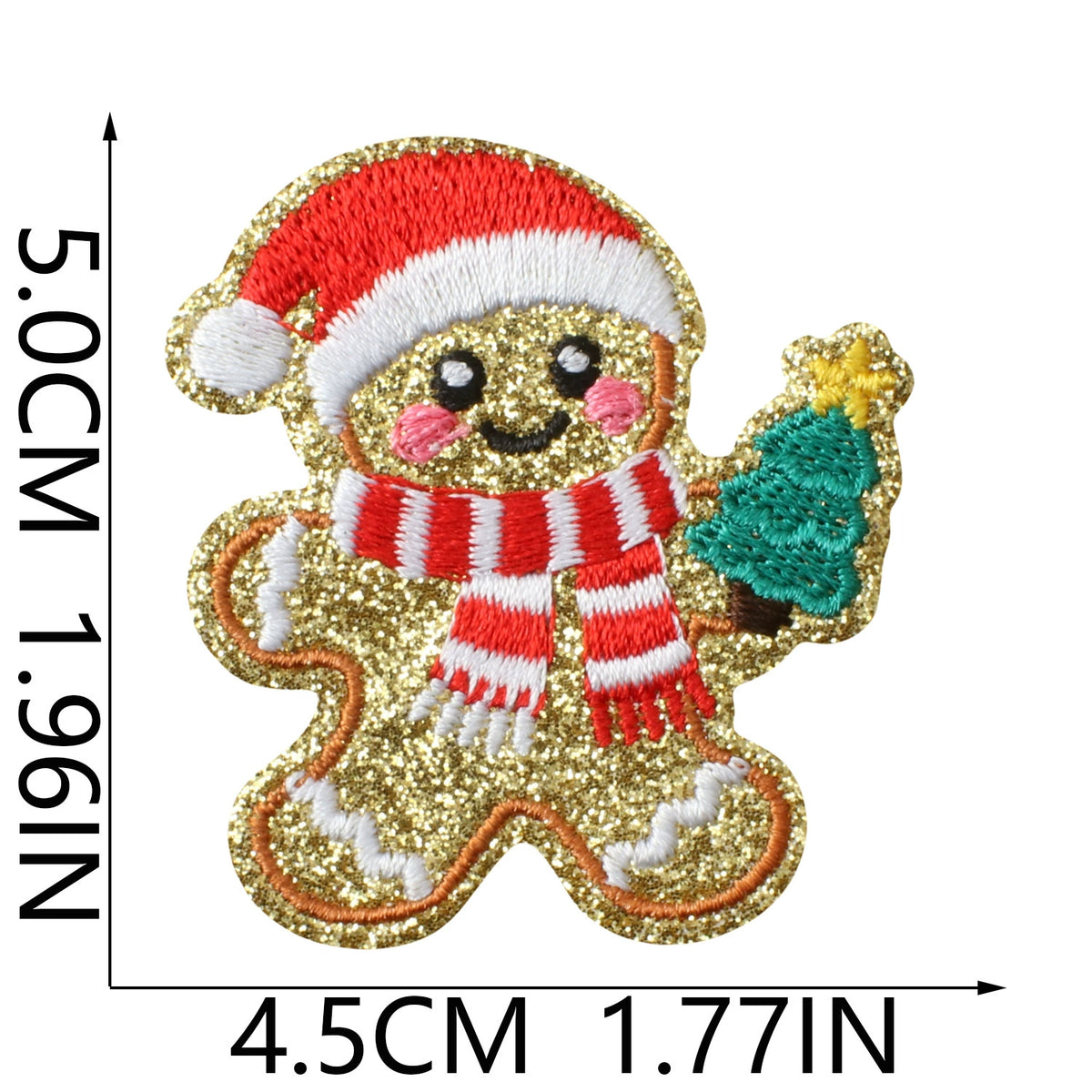 Christmas Elements Embroidered Patch Set (Gingerbread Man Designs)