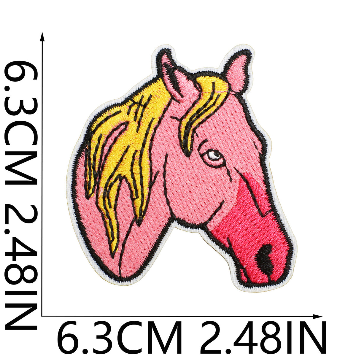 Red Flame Pink Cowgirl Embroidered Iron-On Patch
