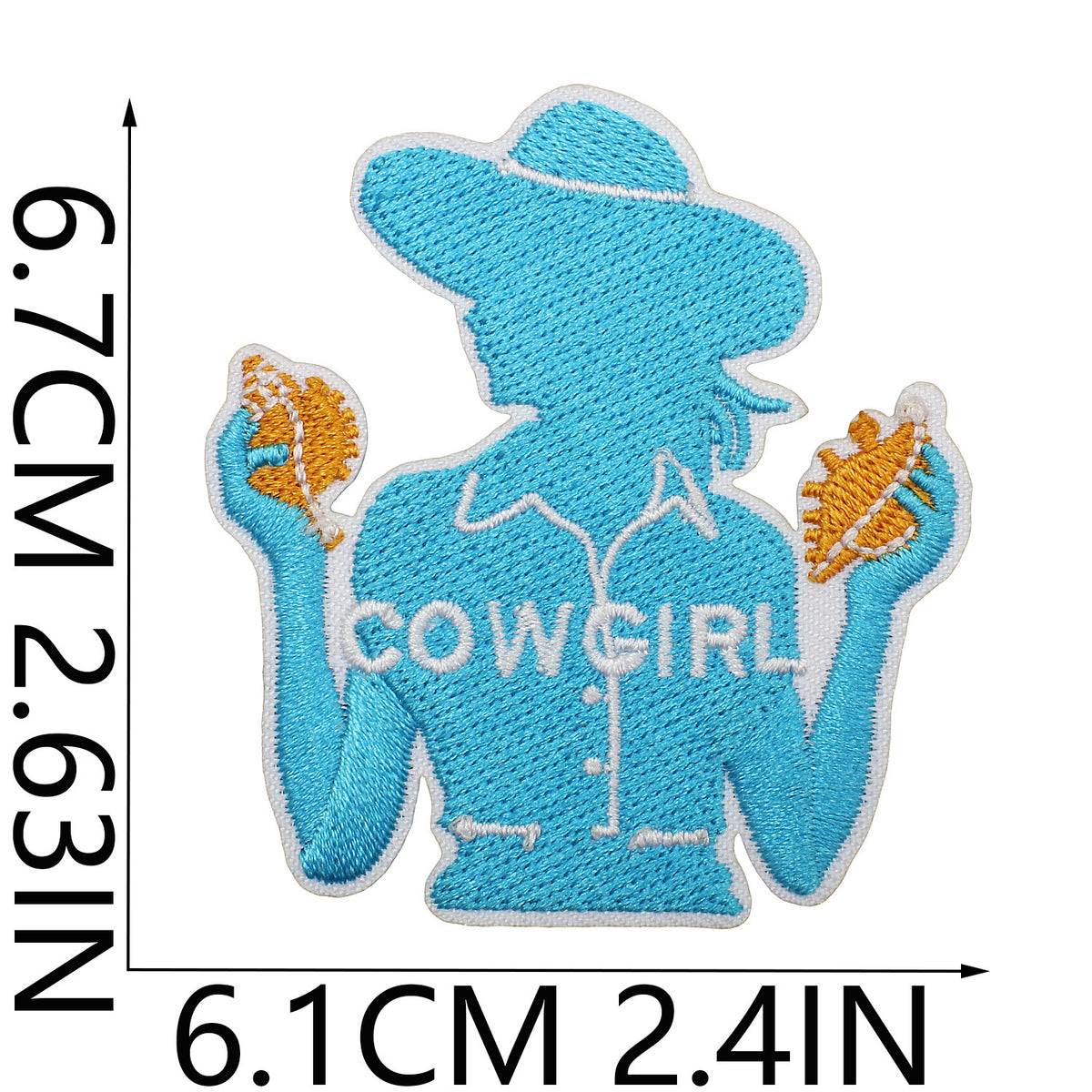 Pearl Seashell Cowgirl Embroidered Iron-On Patch