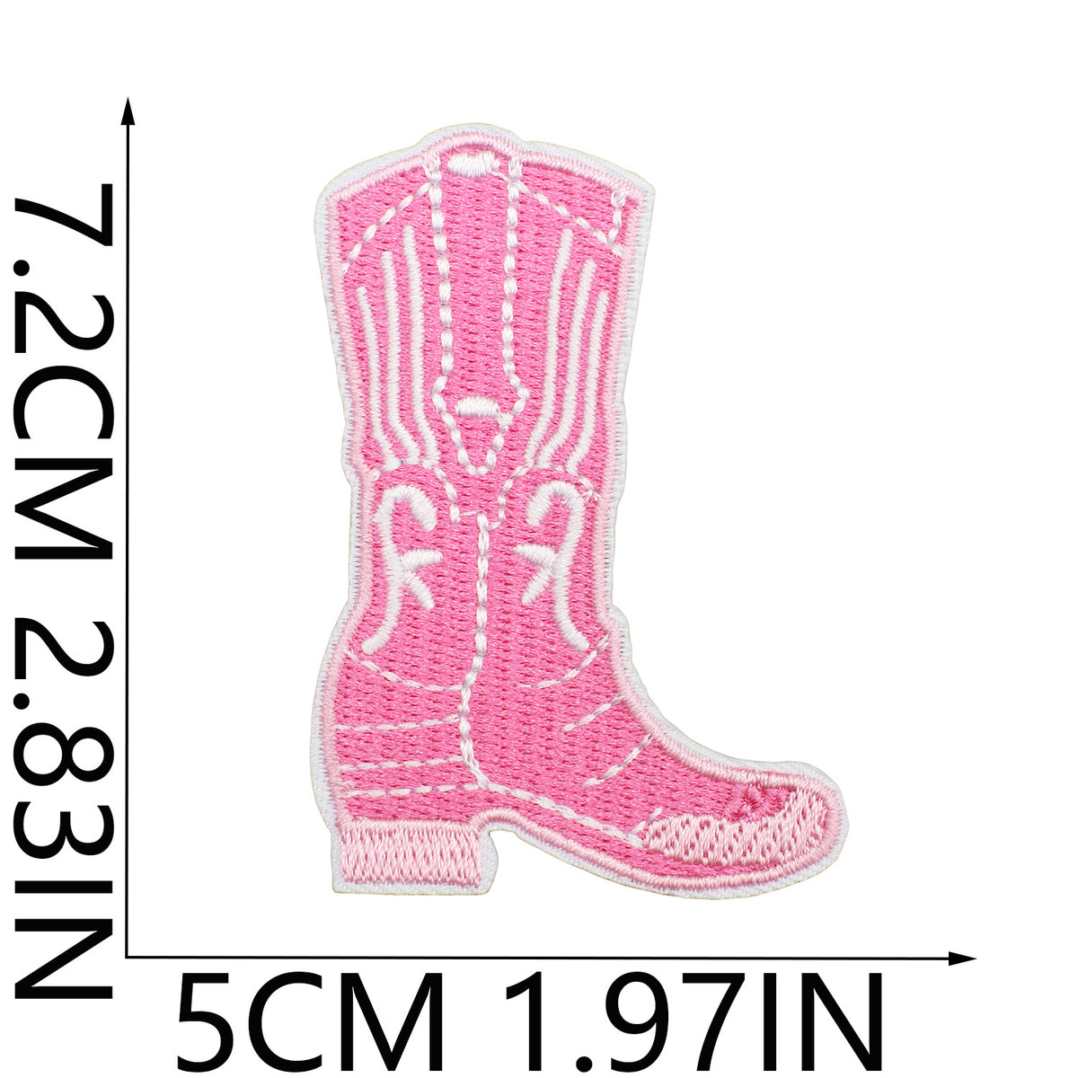 Red Flame Pink Cowgirl Embroidered Iron-On Patch