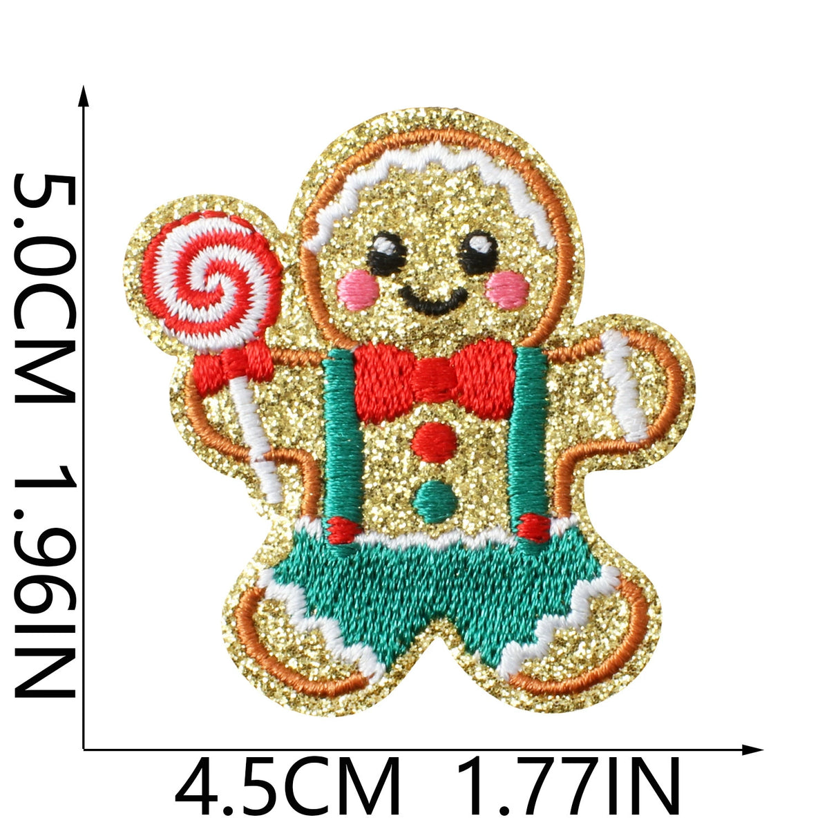 Christmas Elements Embroidered Patch Set (Gingerbread Man Designs)