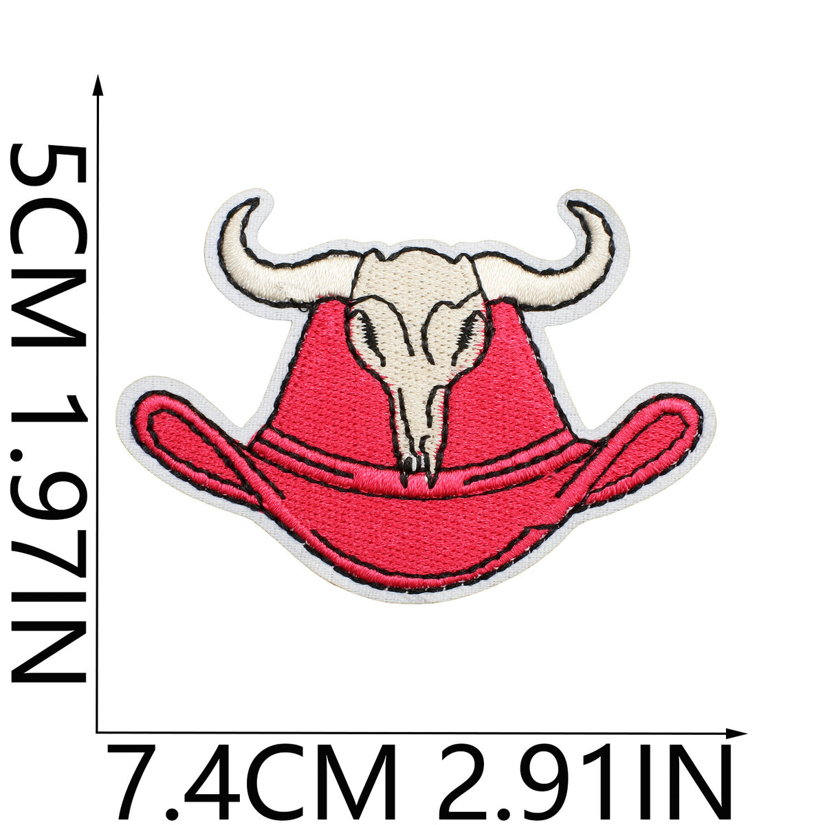 Red Flame Pink Western Cowgirl Iron-On Patch
