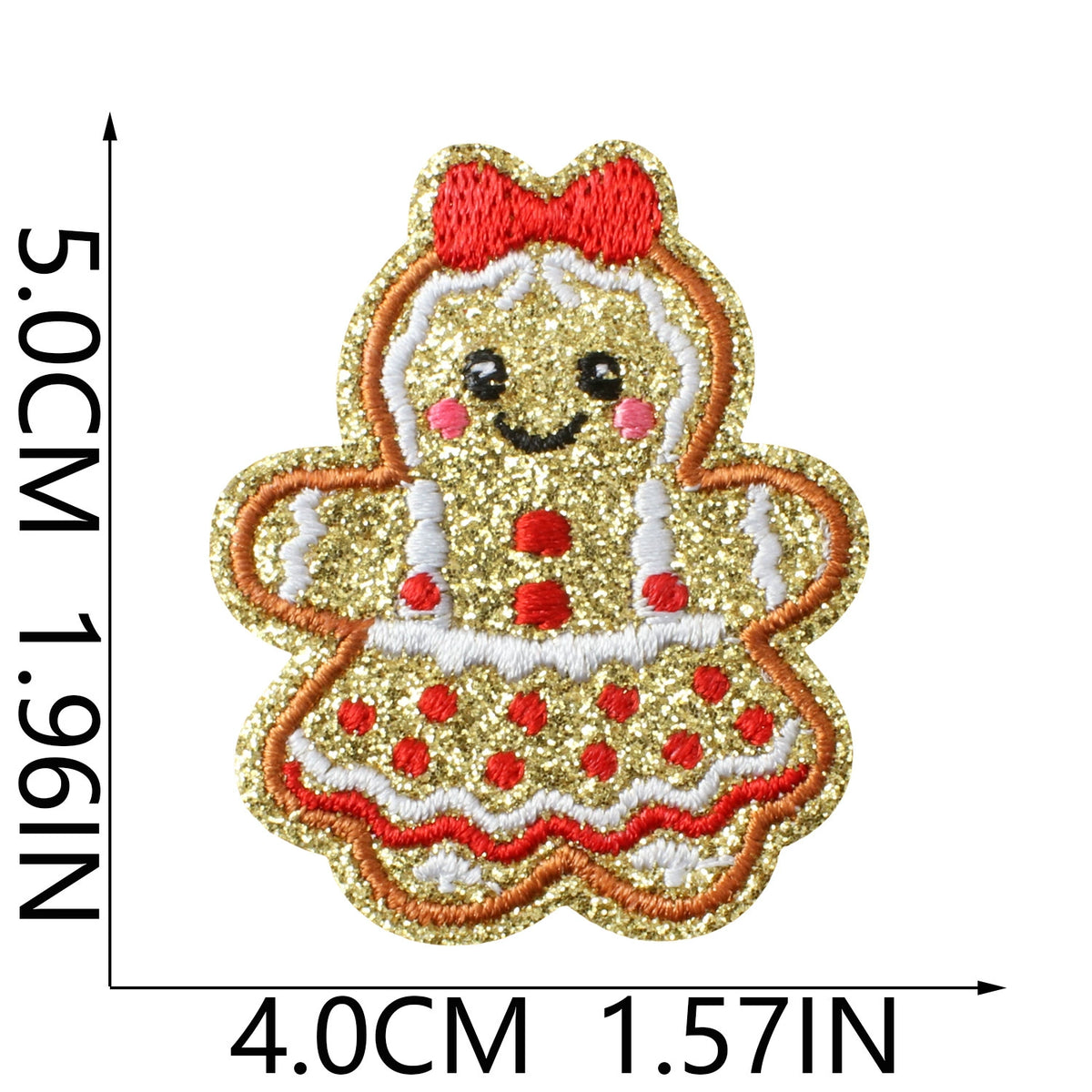 Christmas Elements Embroidered Patch Set (Gingerbread Man Designs)