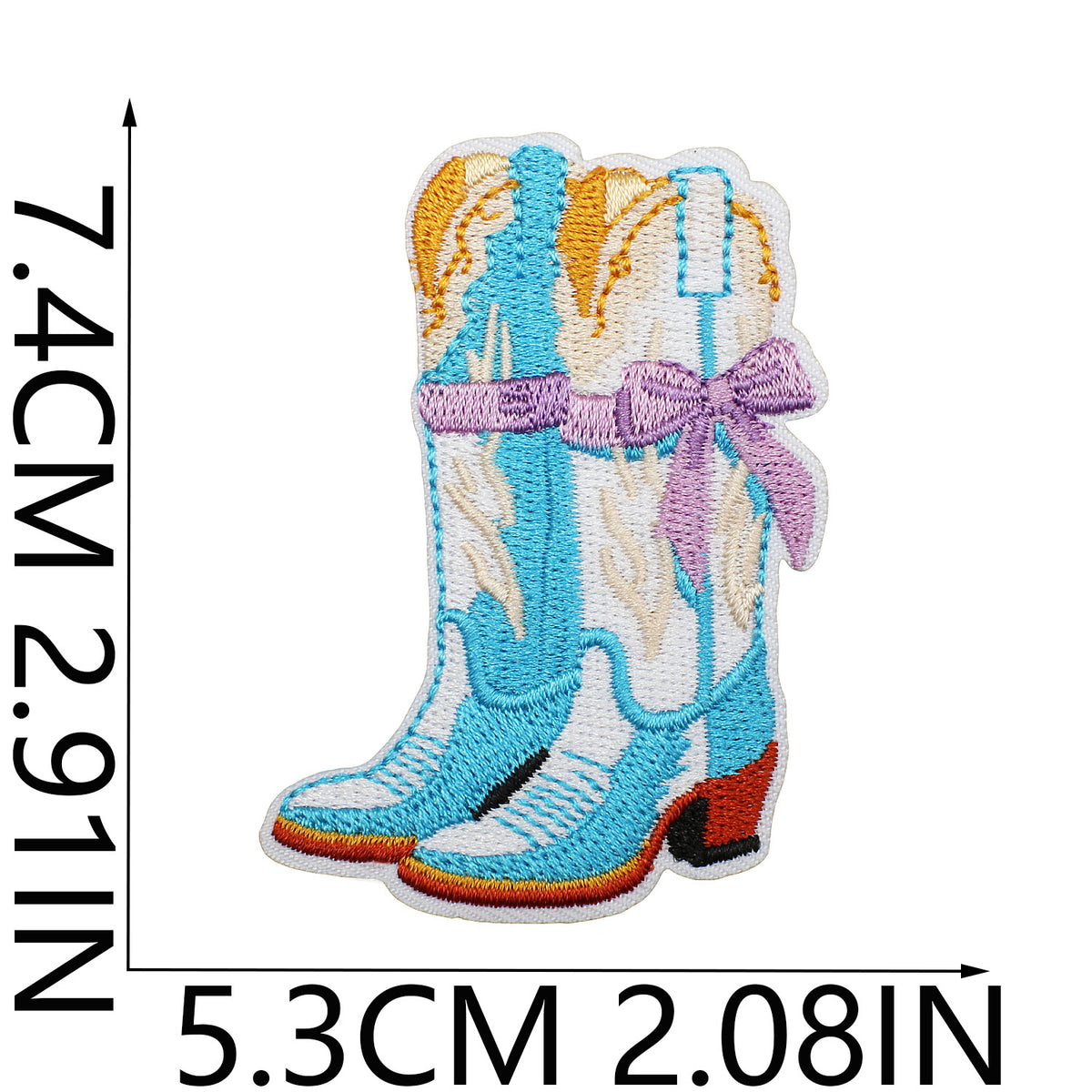Pearl Seashell Cowgirl Embroidered Iron-On Patch