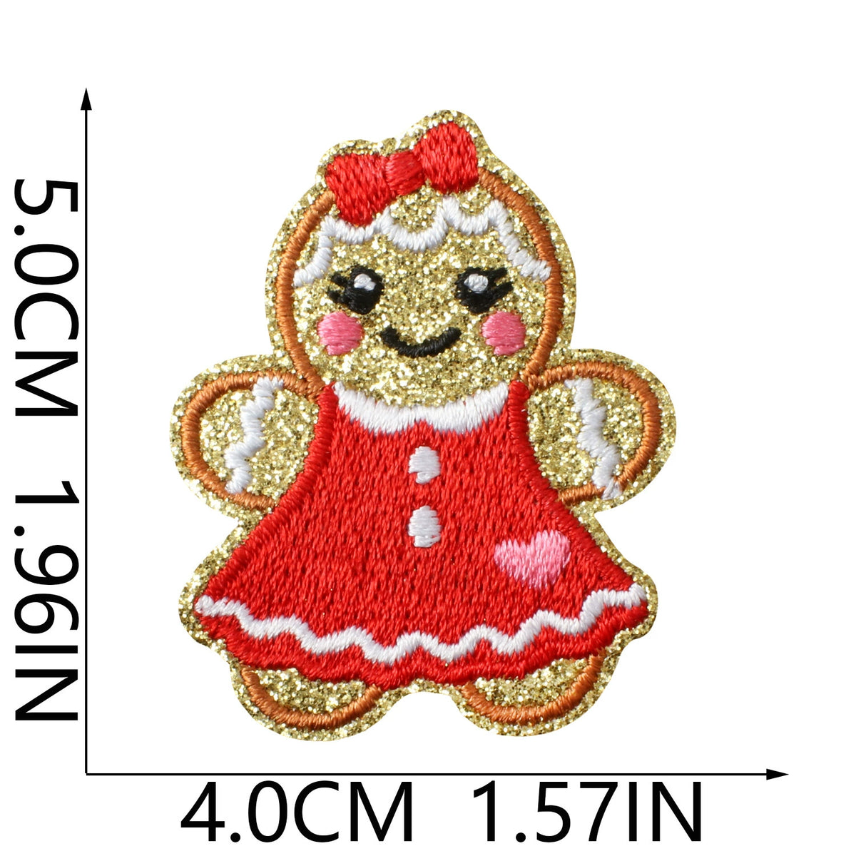 Christmas Elements Embroidered Patch Set (Gingerbread Man Designs)