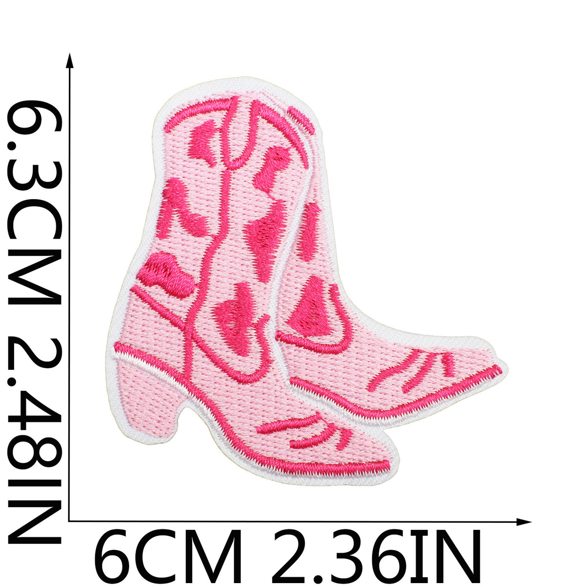 Red Flame Pink Western Cowgirl Iron-On Patch