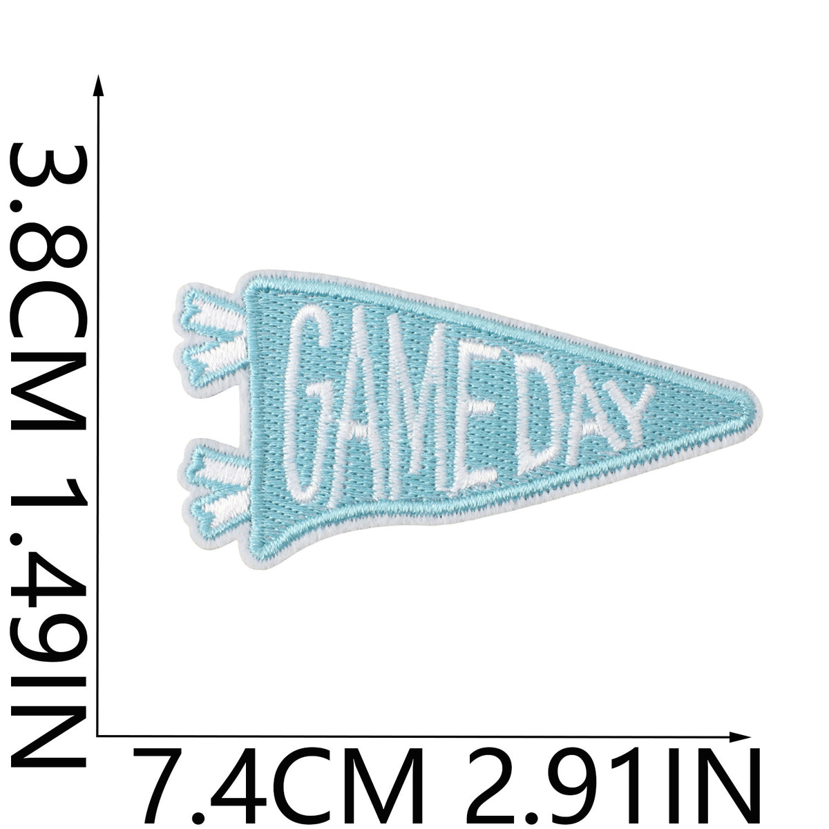 Game Day Denim Embroidered Iron-On Patch