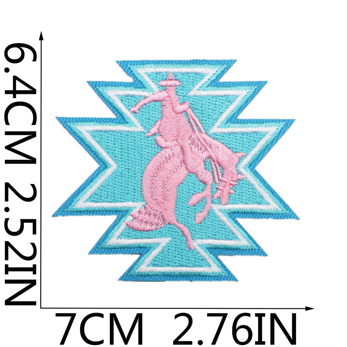 Pearl Seashell Cowgirl Embroidered Iron-On Patch