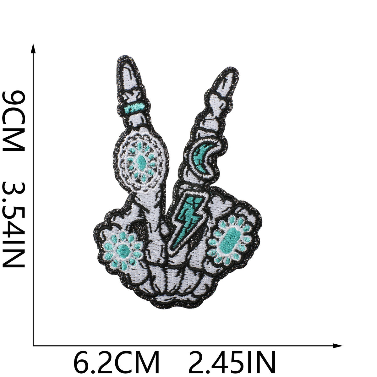 Agate Blue Denim Embroidered Leopard Print Bow Iron-On Patch