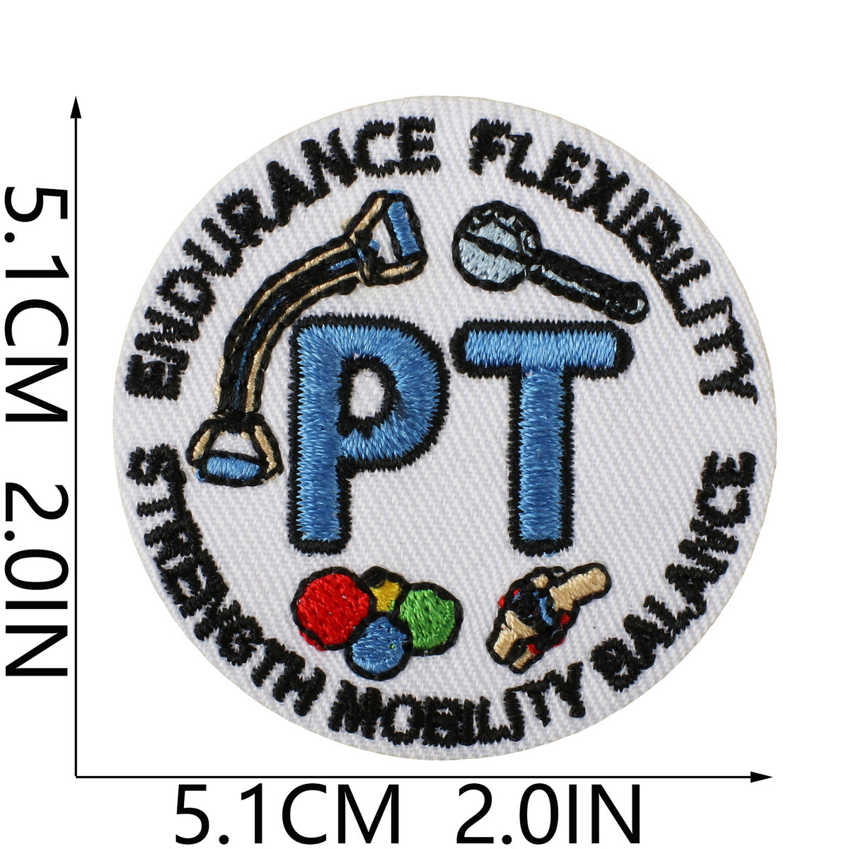 PT Letter Embroidered Patch Iron On Cowboy Denim Jacket Decorative Badge