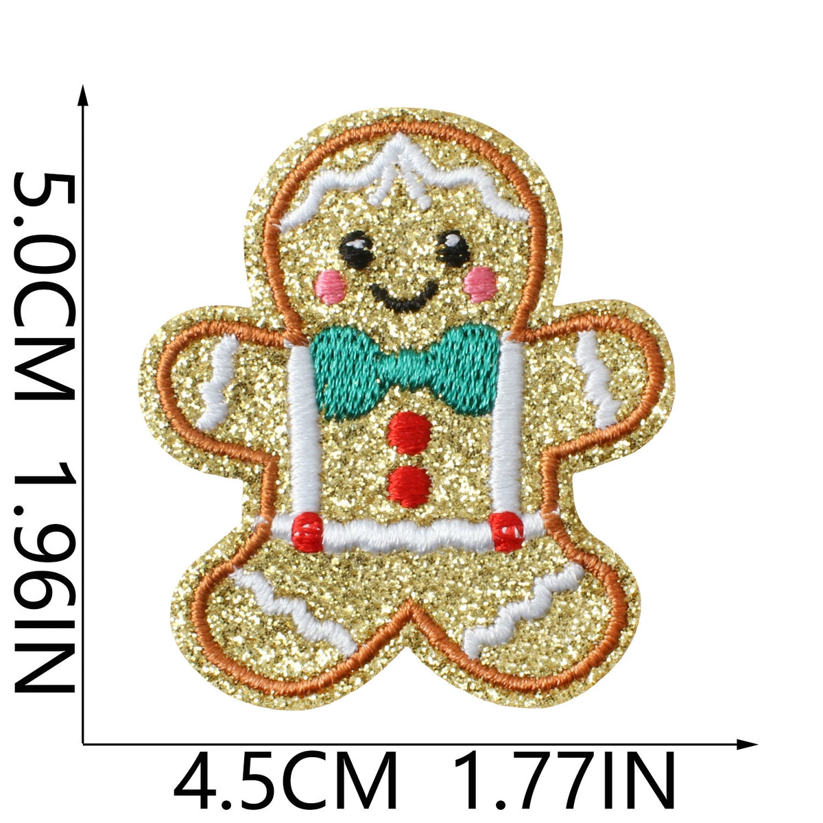 Christmas Elements Embroidered Patch Set (Gingerbread Man Designs)