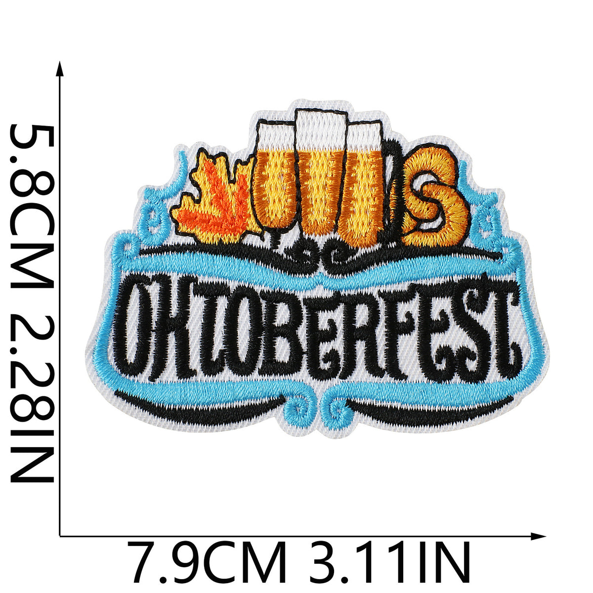 Oktoberfest Beer Mug Embroidered Iron-On Patch