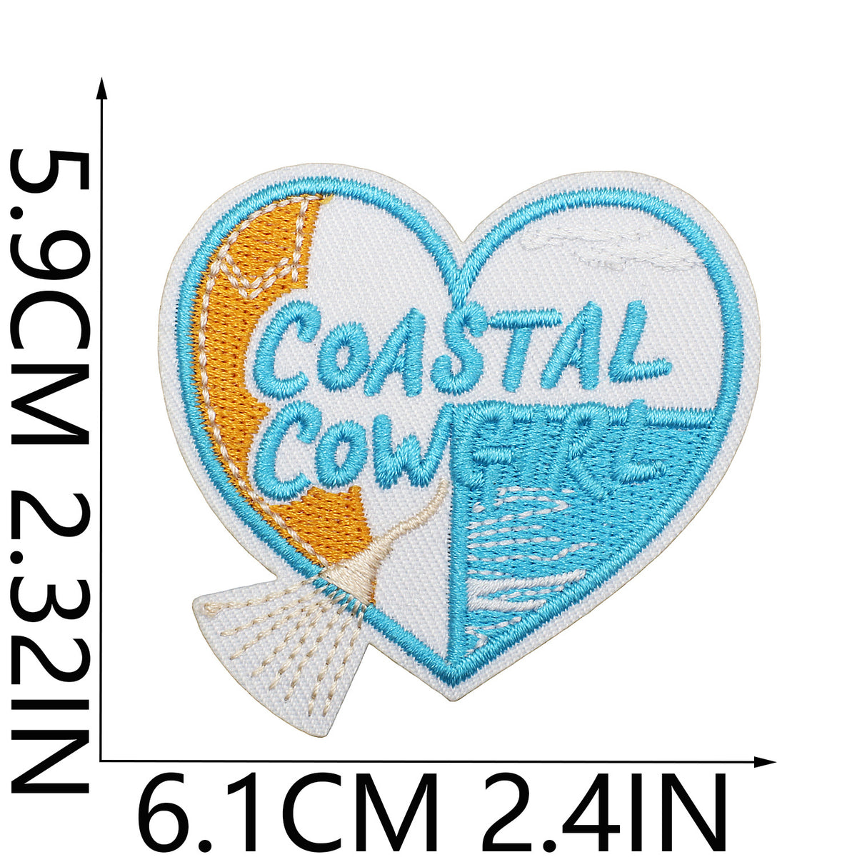 Pearl Seashell Cowgirl Embroidered Iron-On Patch