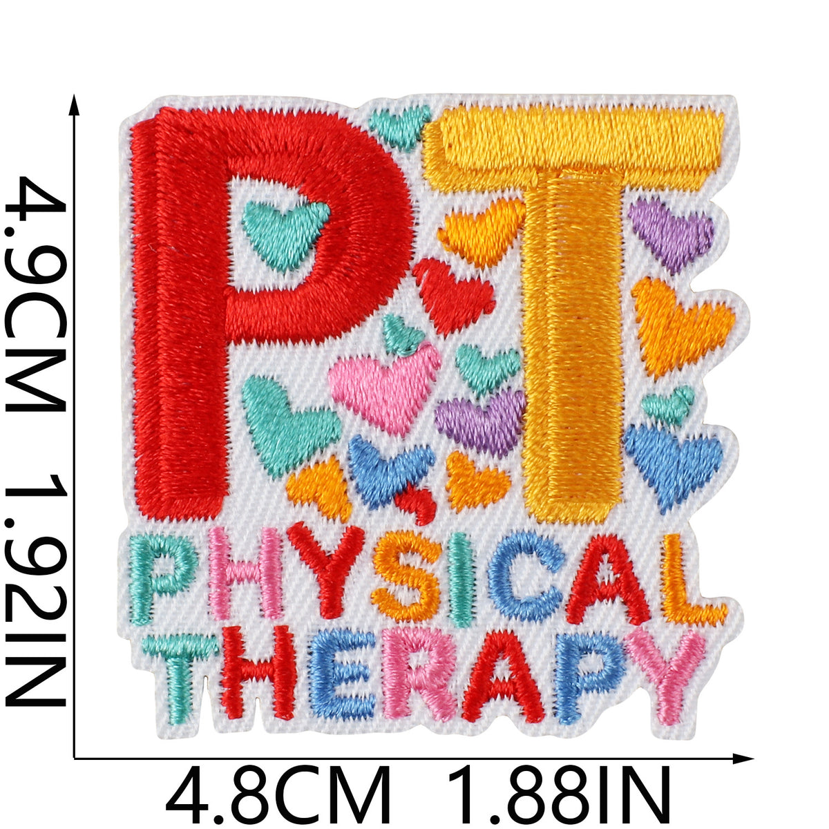 PT Letter Embroidered Patch Iron On Cowboy Denim Jacket Decorative Badge