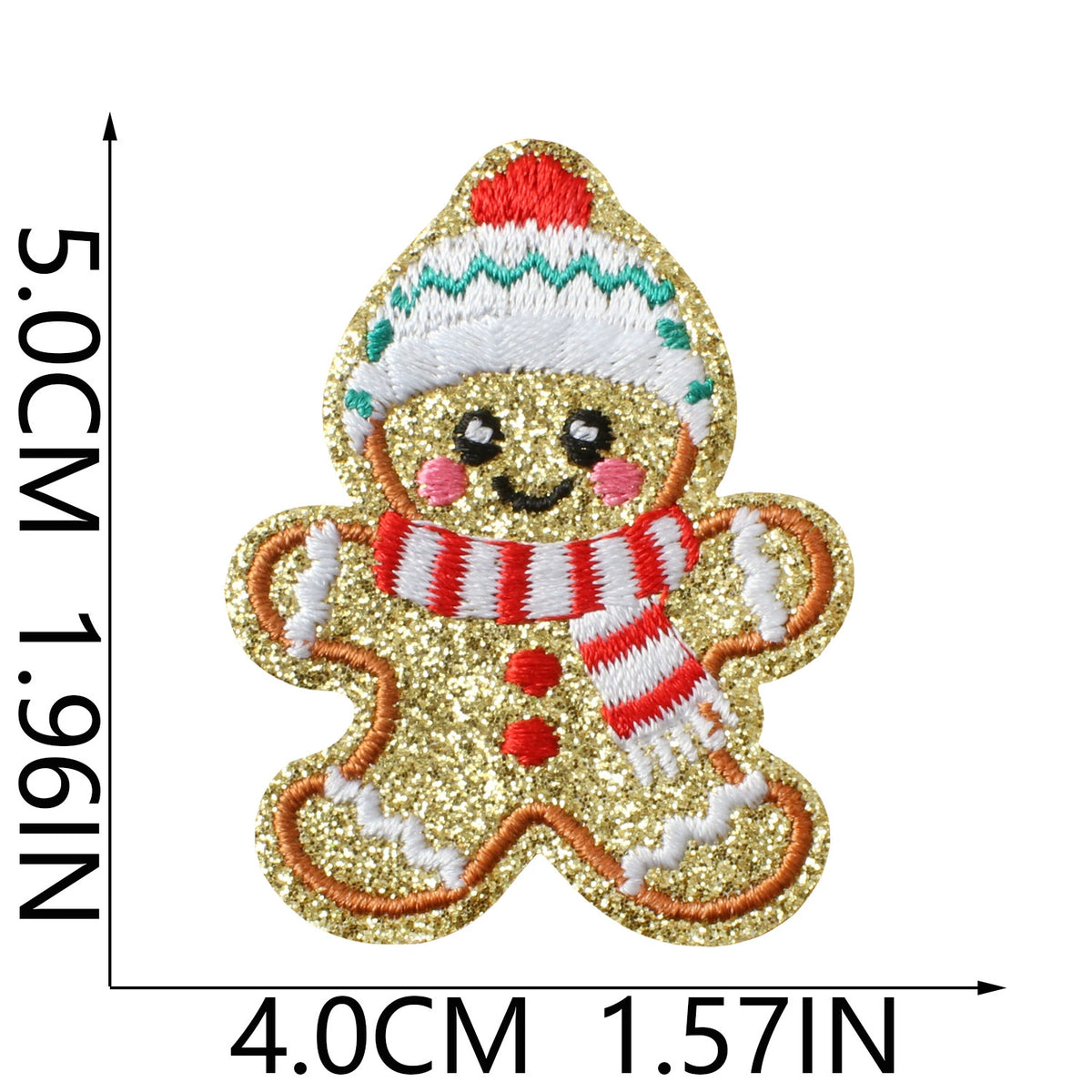 Christmas Elements Embroidered Patch Set (Gingerbread Man Designs)