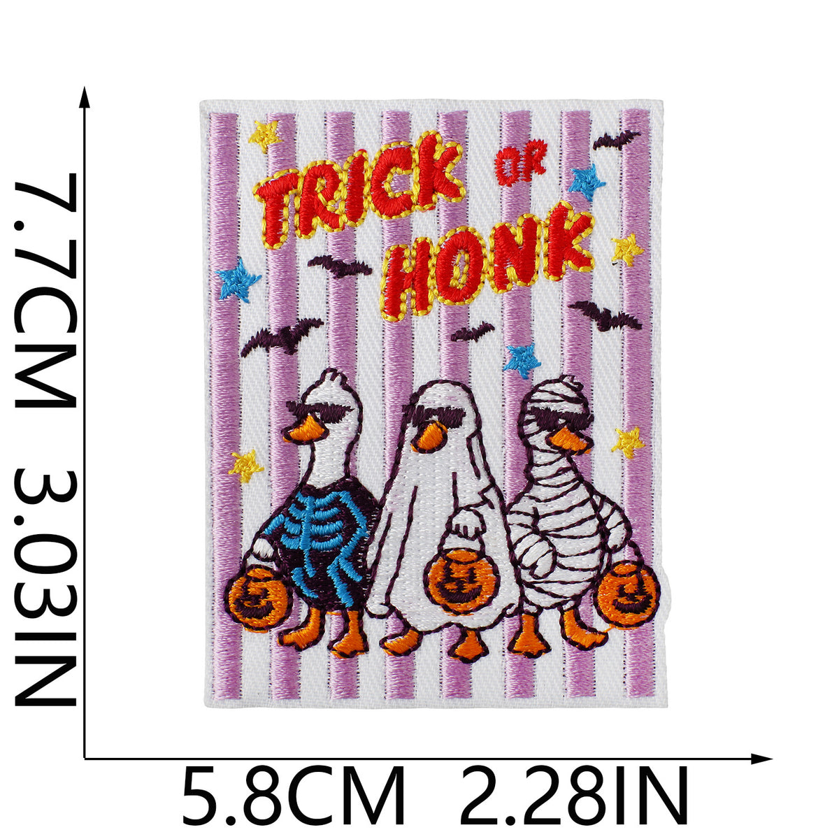 Cute & Funny Halloween Embroidered Patch Set – Ghost, Witch, Skeleton & Pumpkin Iron On Patches