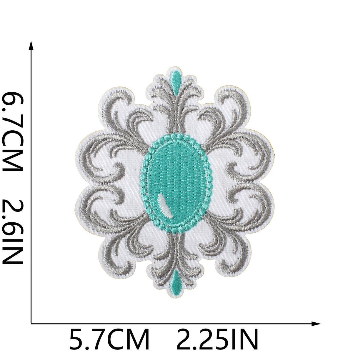 Agate Blue Denim Embroidered Leopard Print Bow Iron-On Patch