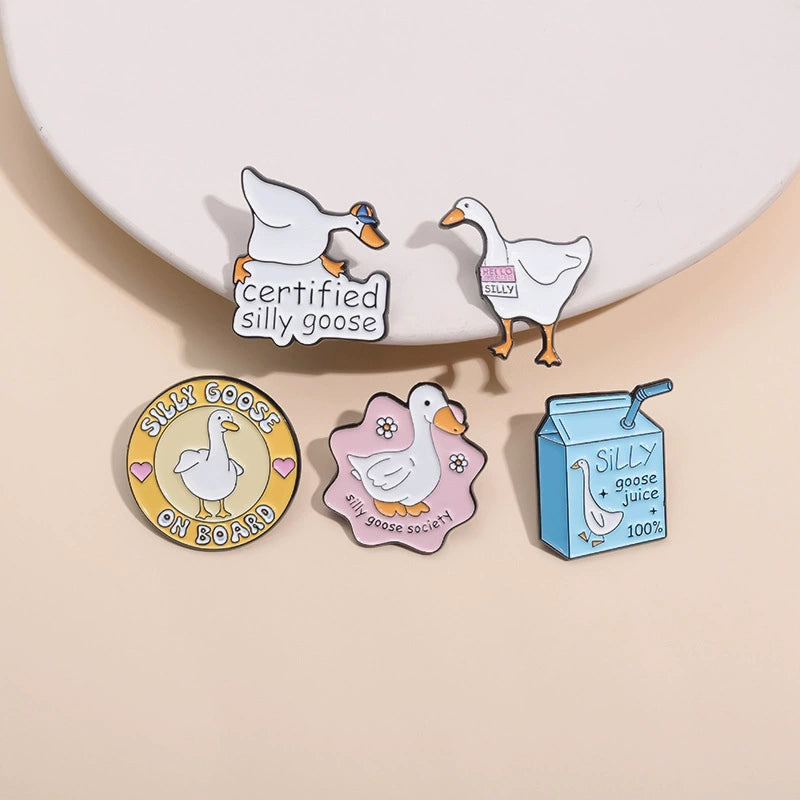 Creative Cute Duck & Chick Enamel Pin Set | Cartoon Animal Metal Brooch Collection | Gift & Apparel Accessories Wholesale