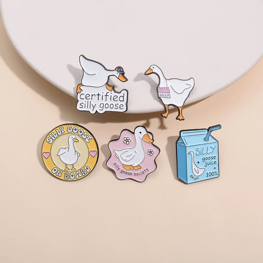 Creative Cute Duck & Chick Enamel Pin Set | Cartoon Animal Metal Brooch Collection | Gift & Apparel Accessories Wholesale