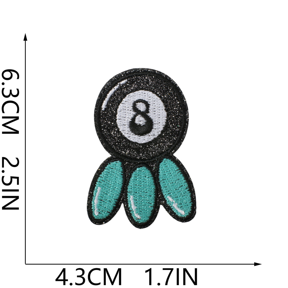 Agate Blue Denim Embroidered Leopard Print Bow Iron-On Patch