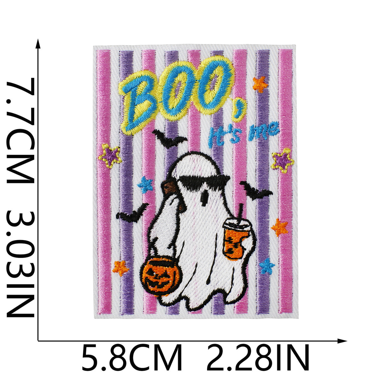 Cute & Funny Halloween Embroidered Patch Set – Ghost, Witch, Skeleton & Pumpkin Iron On Patches
