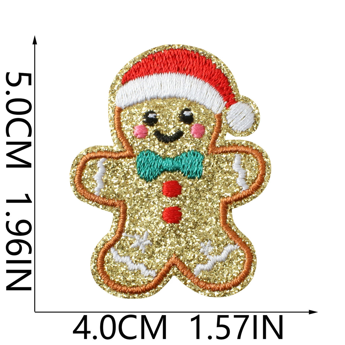Christmas Elements Embroidered Patch Set (Gingerbread Man Designs)