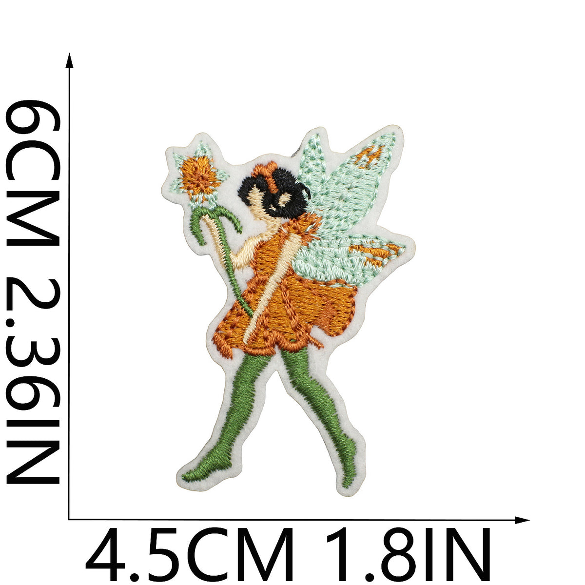 Green Fairy Embroidered Camera Iron-On Patch