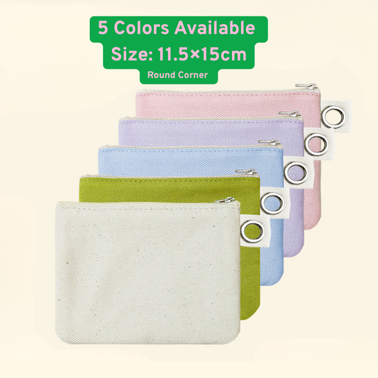 11.5*15cm-Cotton Canvas Zipper Pouch with Grommet