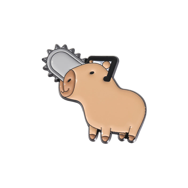Cute Capybara Enamel Pin Set | Animal Metal Brooch Collection | Eco-Friendly Apparel Accessories Wholesale