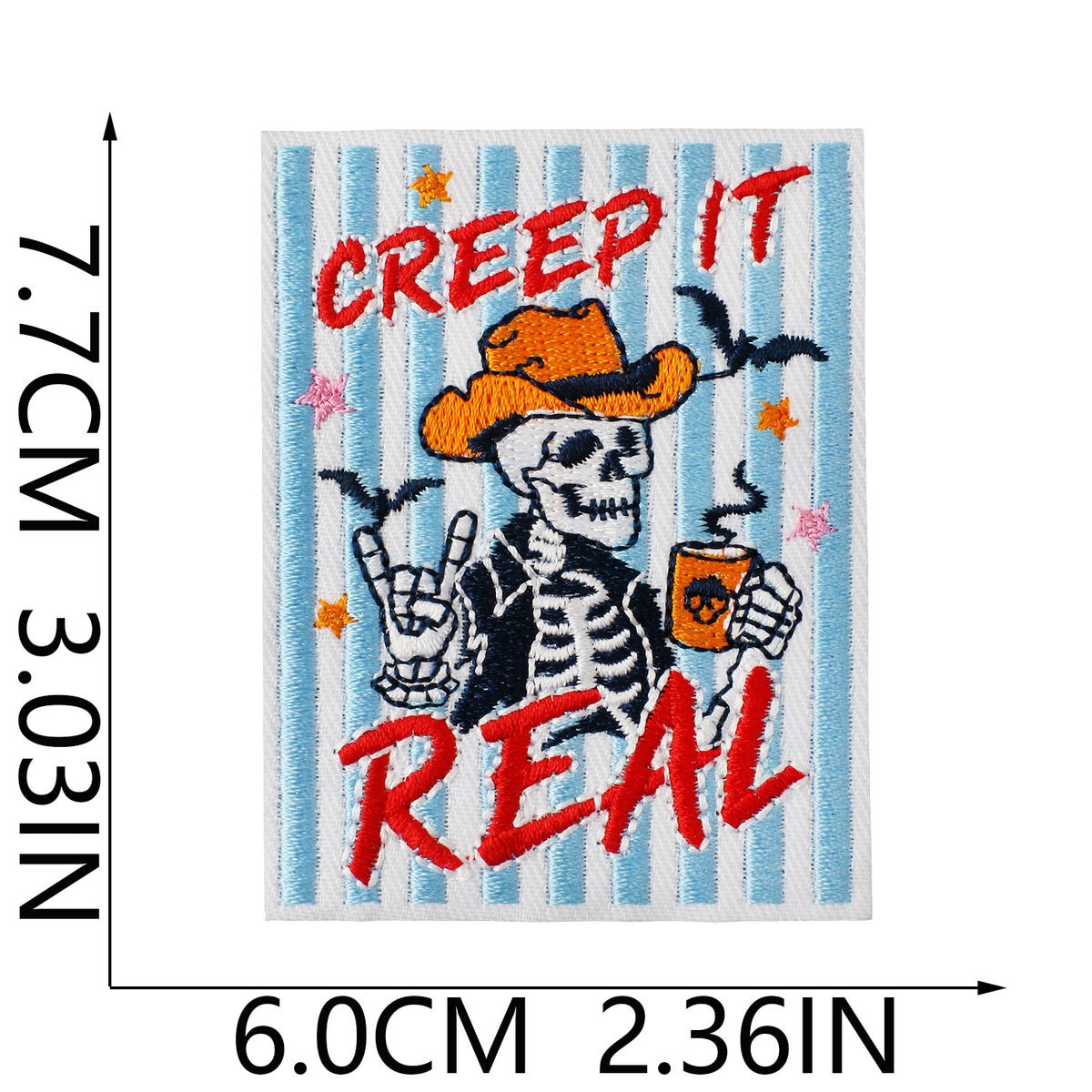 Cute & Funny Halloween Embroidered Patch Set – Ghost, Witch, Skeleton & Pumpkin Iron On Patches