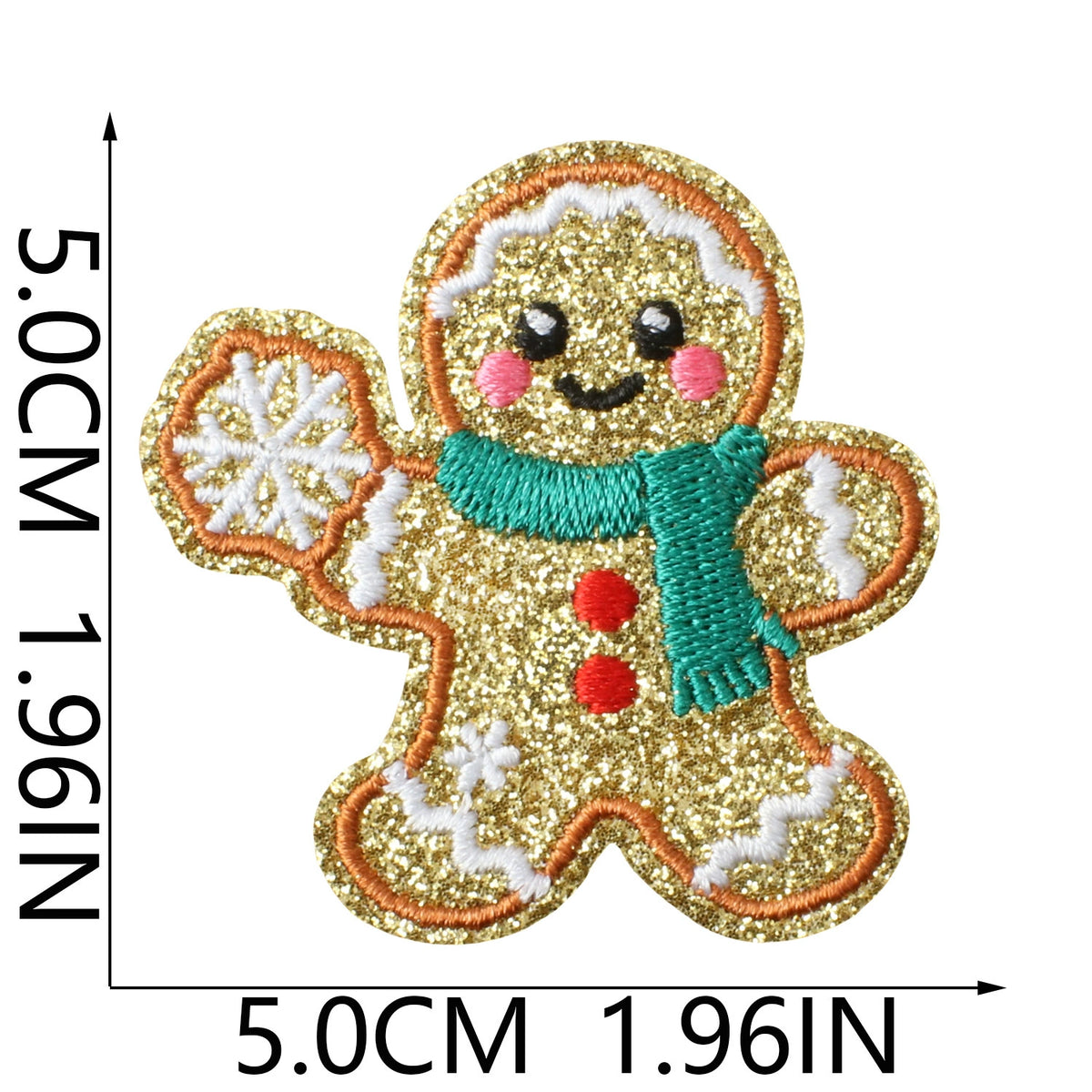 Christmas Elements Embroidered Patch Set (Gingerbread Man Designs)