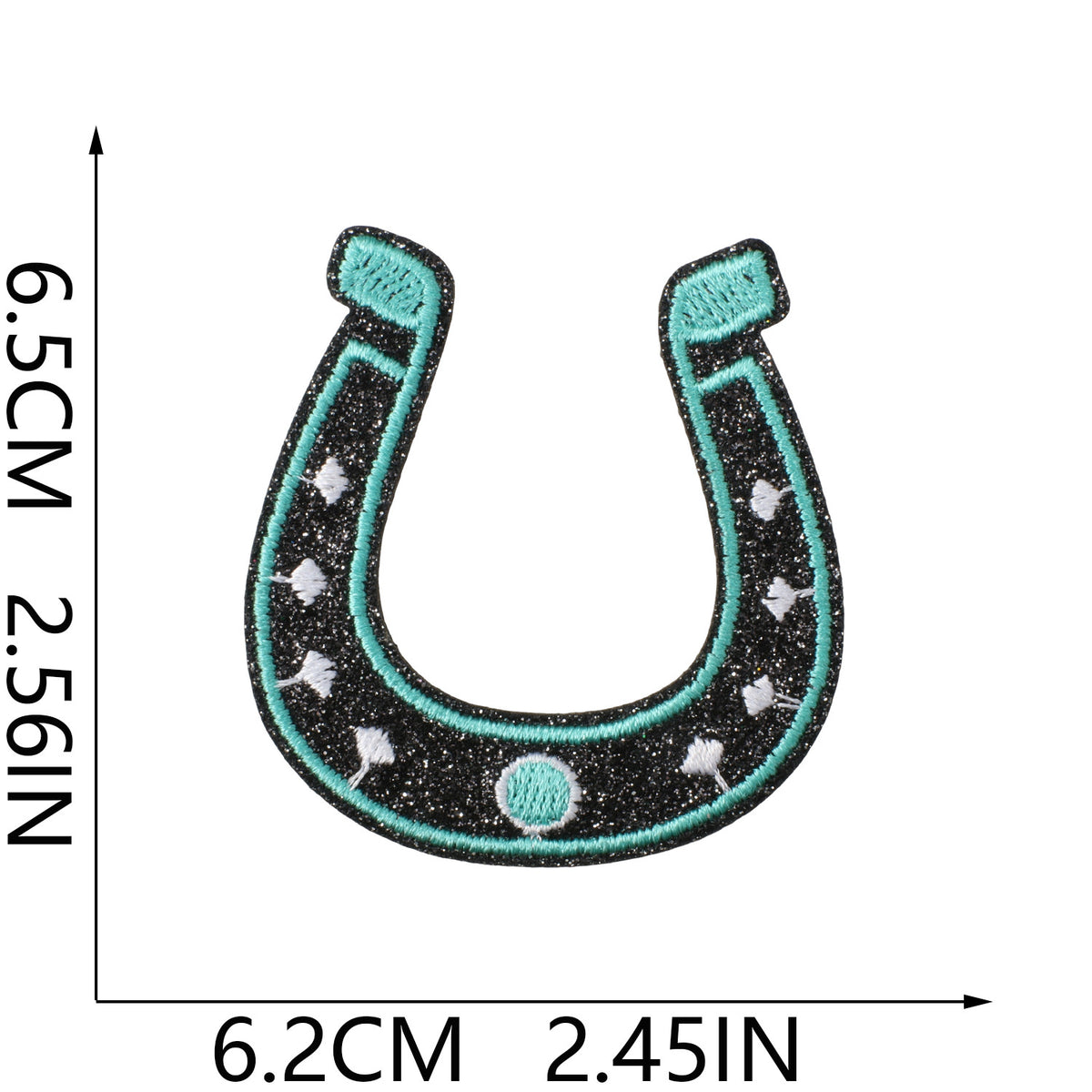 Agate Blue Denim Embroidered Leopard Print Bow Iron-On Patch