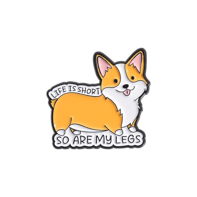Creative Cute Corgi Dog Enamel Pin Set | Metal Brooch Collection | Eco-Friendly Apparel Accessories Wholesale