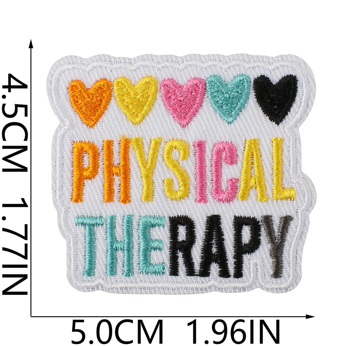 PT Letter Embroidered Patch Iron On Cowboy Denim Jacket Decorative Badge