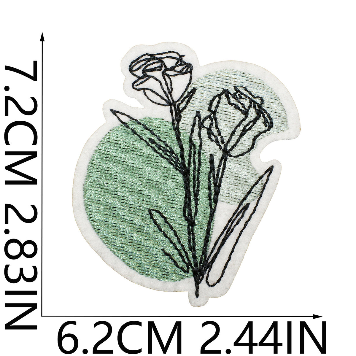 Green Vintage Floral Butterfly Iron-On Denim Patch