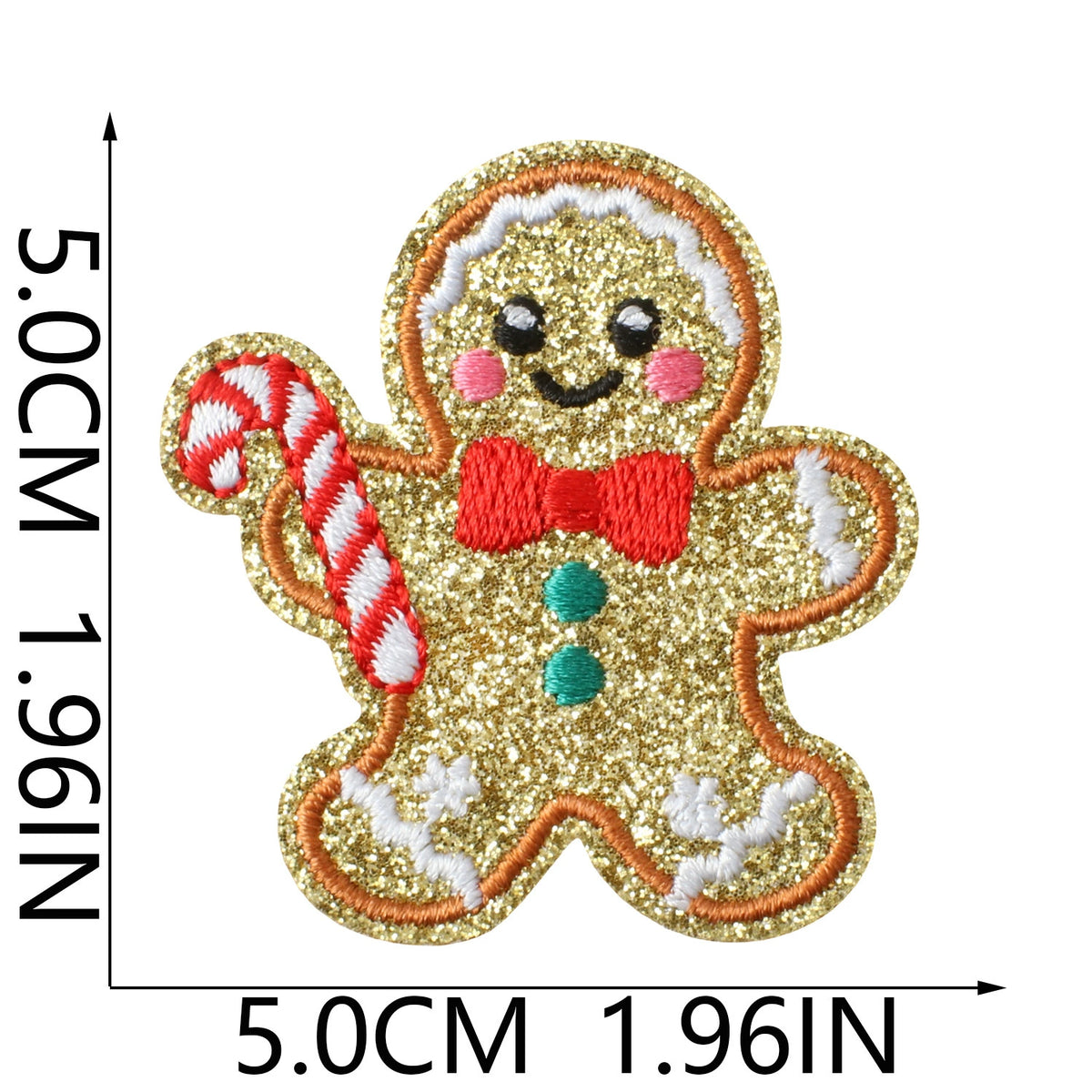 Christmas Elements Embroidered Patch Set (Gingerbread Man Designs)
