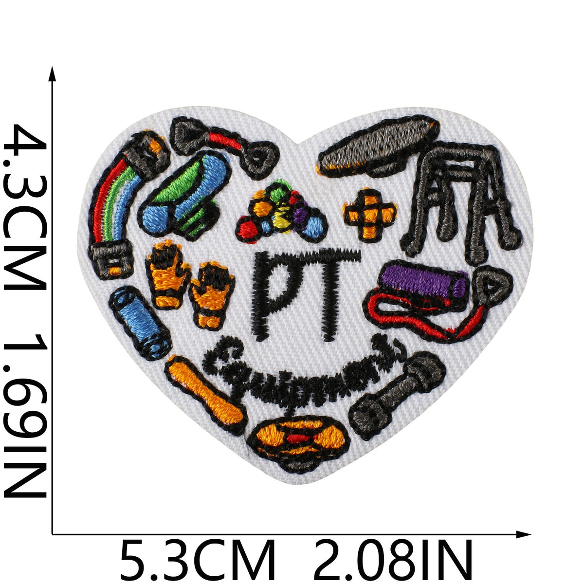 PT Letter Embroidered Patch Iron On Cowboy Denim Jacket Decorative Badge