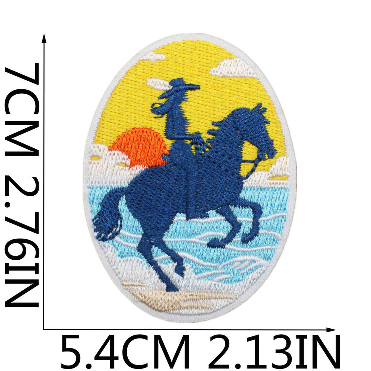 Pearl Seashell Cowgirl Embroidered Iron-On Patch